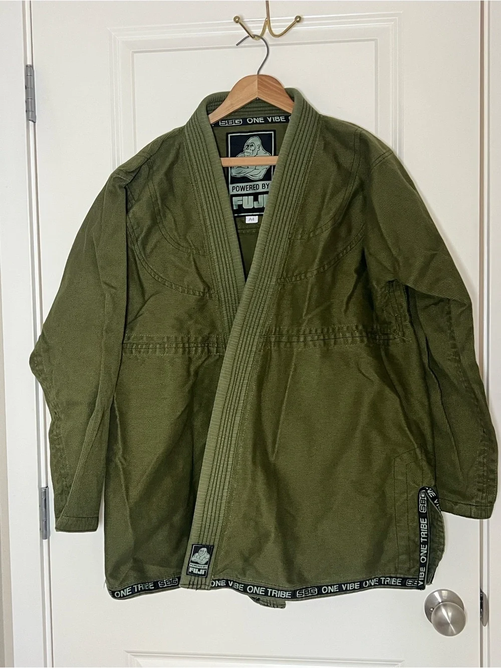 FUJI SBG Jiu-Jitsu Gi A4 / XL Jacket and Pants Olive Green (2-pieces)
